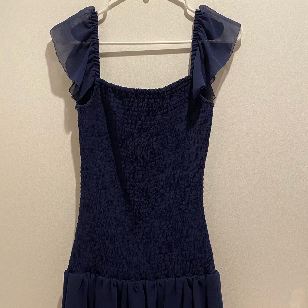 Wilfred navy blue drop waist smock dress